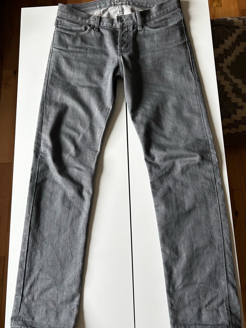 Naked & Famous Men's Gray Slim Straight Jeans